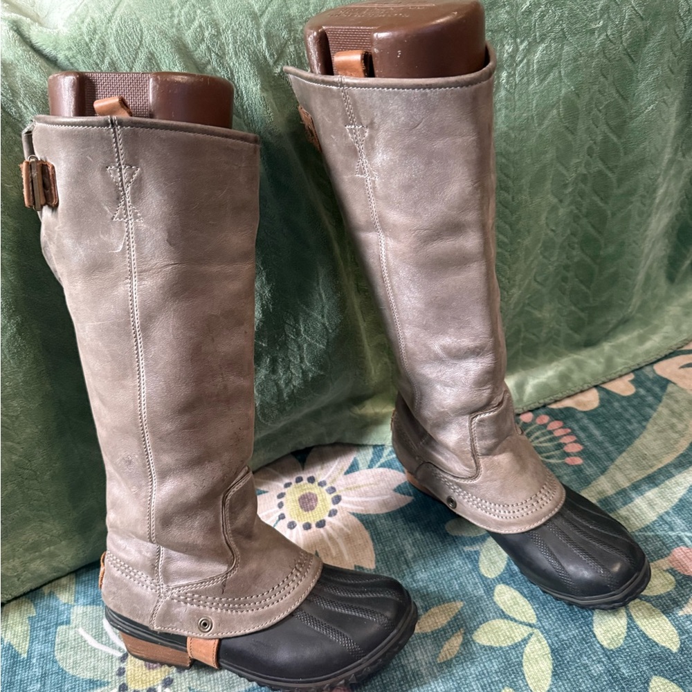 Sorel Gray and Black Tall Boots